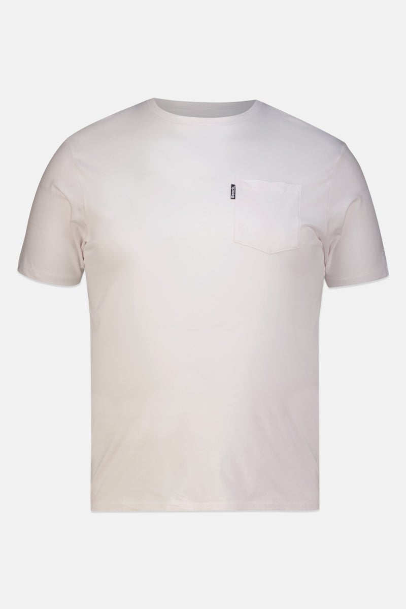 Bench Men Crew Neck Short Sleeve Brand Logo T-Shirt, White - Image 3